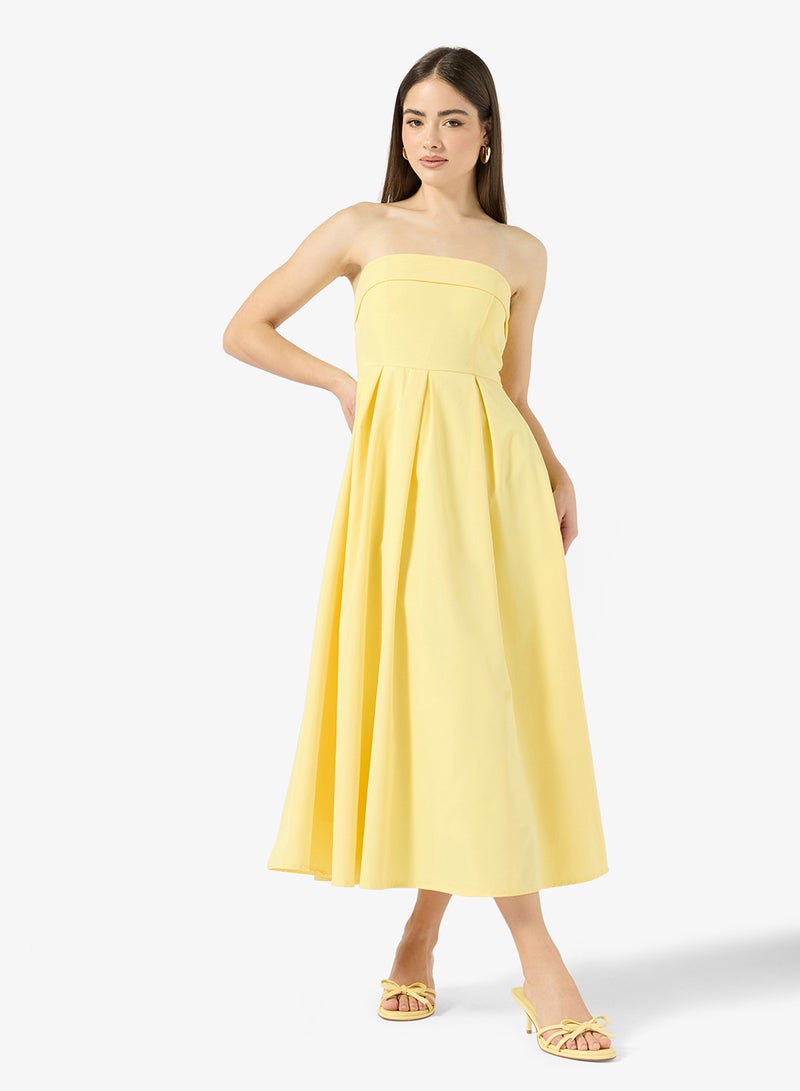 جينجر فستان بقصة أميرة بخصر منخفض وكتف مكشوف - Image 1